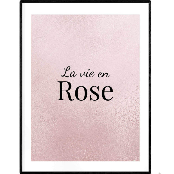 La Vie en Rose Pink | Typography Art Poster - Poster from Ainsi Hardi Paris France