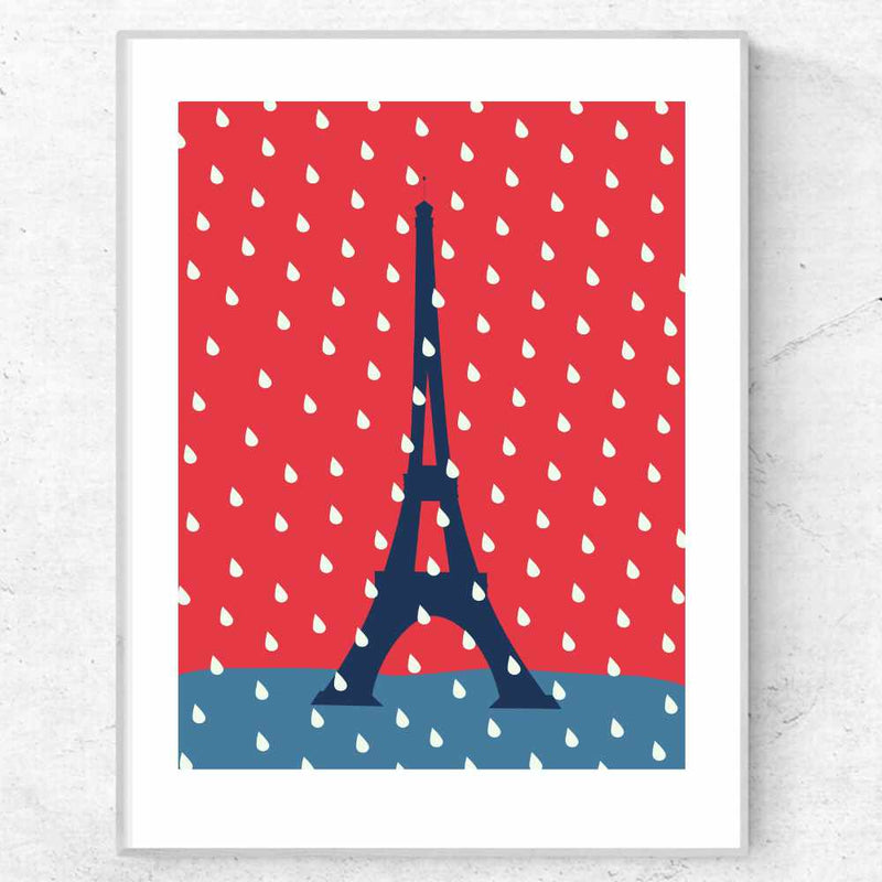 Eiffel Tower under the rain | Giclée Print