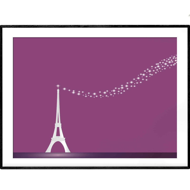 Stars in the Purple Night | Eiffel Tower Paris | Giclée Print - Poster from Ainsi Hardi Paris France