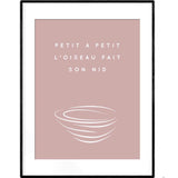 Building a Nest in Pink | Typography French Quotation Poster - Poster from Ainsi Hardi Paris France