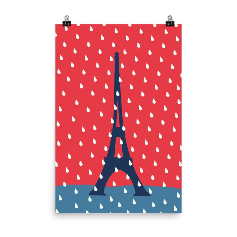 Eiffel Tower under the rain | Giclée Print