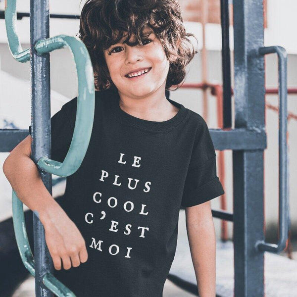 Le Plus Cool C'est Moi Children's Black T-shirt - Children's T-Shirt from Ainsi Hardi Paris France