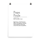 Definition: Papa Poule | Black and White Typography Poster - Poster from Ainsi Hardi Paris France