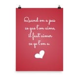 Love French Quotation | Vintage Red Typography Poster - Poster from Ainsi Hardi Paris France
