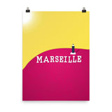 Marseille Lighthouse | Neon Yellow Pink Giclée Print - Poster from Ainsi Hardi Paris France