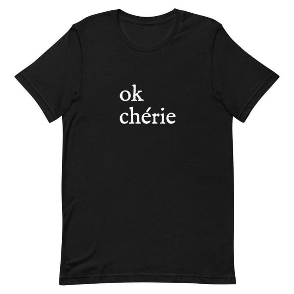 Ok Chérie | Men's Short-Sleeve Black T-Shirt - Men's T-Shirt from Ainsi Hardi Paris France