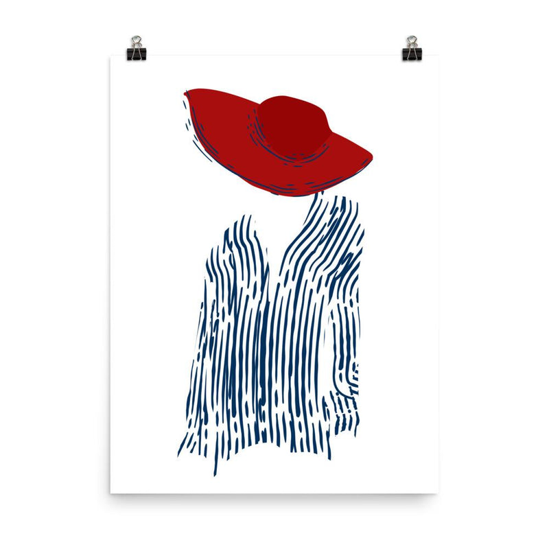 Fille française with a Red Hat | Giclée Print - Poster from Ainsi Hardi Paris France