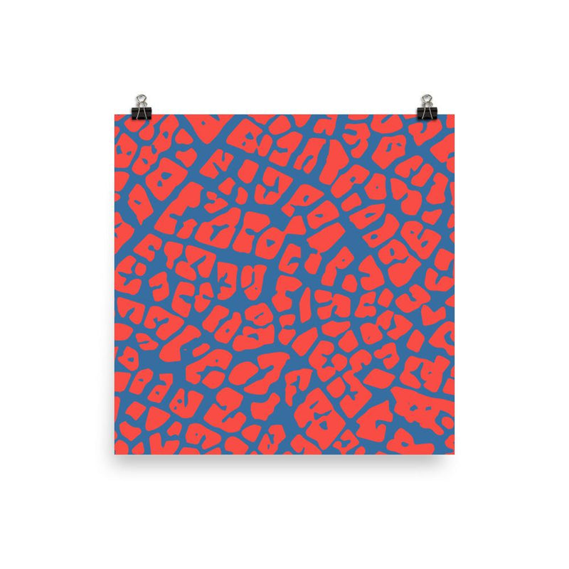 Abstract Red and Blue Maze | Giclée Print - Poster from Ainsi Hardi Paris France