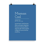 Definition: Cool Mom | Blue and White Typography Poster - Poster from Ainsi Hardi Paris France