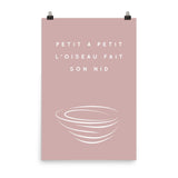 Building a Nest in Pink | Typography French Quotation Poster - Poster from Ainsi Hardi Paris France